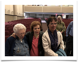 Barbara Stunz, Raqui and Janine Ramsey in the auditorium